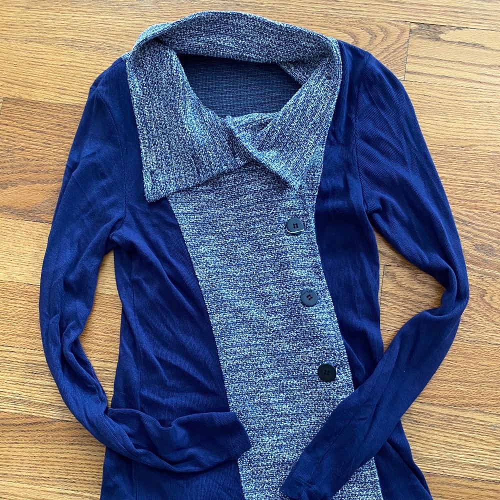 LA Made Navy Tweed Cardigan